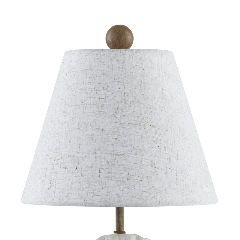 15.5"H White Resin Seashell Table Lamp With Shade