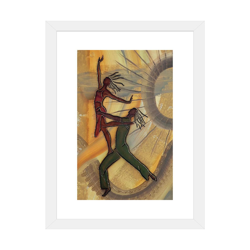 Danseurs par Fred Odle-impression, Blanc, H 24 po x l 16 po x P 1 po, Papier encadré blanc