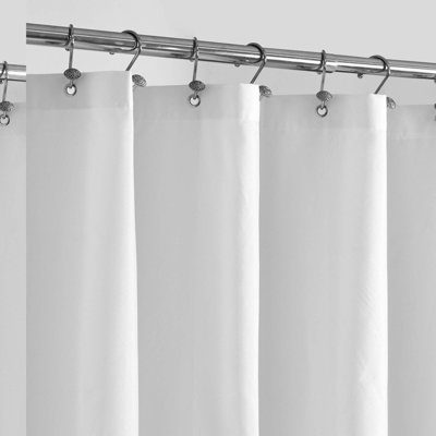 AquaGuard Hotel-Quality Waterproof Shower Curtain Liner - Soft, Lightweight, Machine Washable, Standard Size, White with 3 Magnets