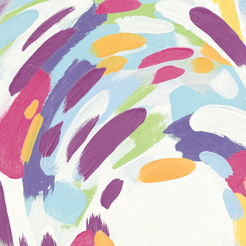 «Laughter III Bright» par Moira Hershey, reproduction sur toile tendue, H 12 po x l 12 po, Papier avec cadre doré, Oui