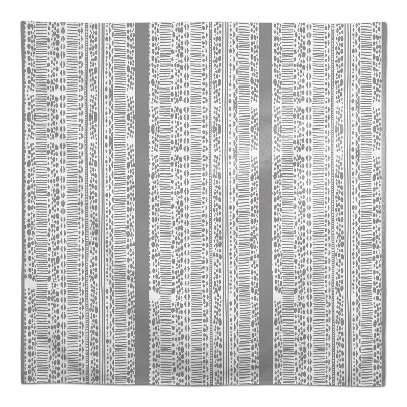Dufault Striped Square Tablecloth, Gray