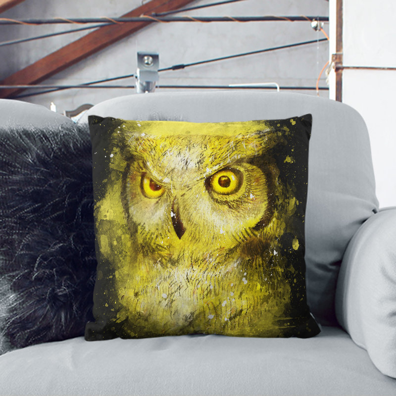 Sketch of an Owl Cushion with Filling, 55cm H x 55cm W x 20cm D