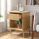 Deletha Rattan Side Table with USB Charging,LED Light & Storage