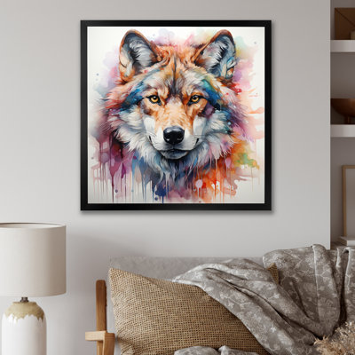 Popart art Wolf portrait I - Fashion Bitcoin, art mural encadré