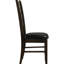 2 chaises d'appoint en cappuccino 2 pièces - siège rembourré noir, style salle à manger rembourré, dossier