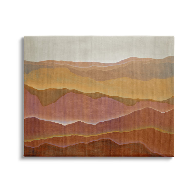 «Warm Glowing Mountain Range Overlay Desert Landscape» par Liz Jardine - peinture sur toile tendue, Toile tendue