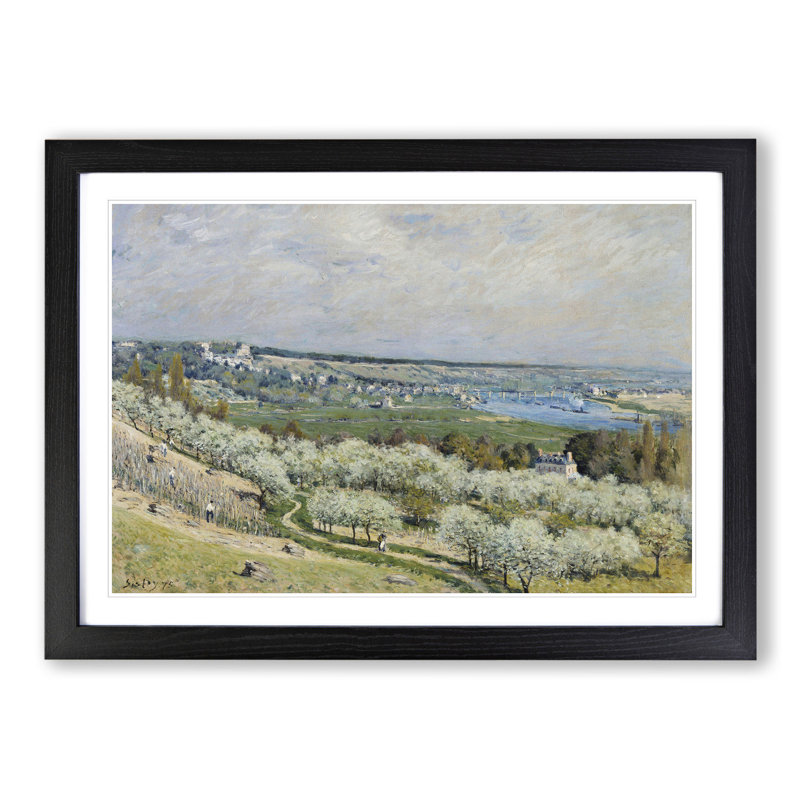Terrace at Saint Germaine by Alfred Sisley - Picture Frame Painting, Black, 48cm H x 65cm W x 2cm D