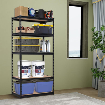 Adjustable Storage Shelf, 72” Tall, Free Combination, Heavy-Duty Organizer for Kitchen/Garage/Living Room, Easy-to-Clean