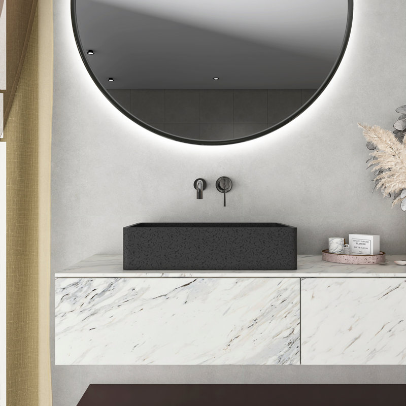 Lavabo de salle de bain en béton, Gris foncé