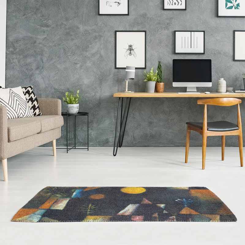 Tapis noir/jaune full moon, Rectangle 2 pi x 3 pi