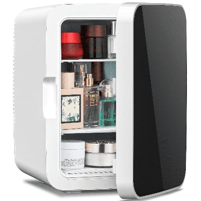 Mini réfrigérateur Free Village 10L - Blanc élégant! 2,6 gallons, double alimentation CA / CC, ranger les cosmétiques, les boissons et les aliments n'importe où!