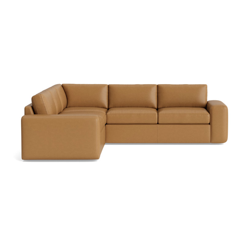 The OG Leather Sectional, Bison Butterscotch Top Grain Leather, Left Hand Facing