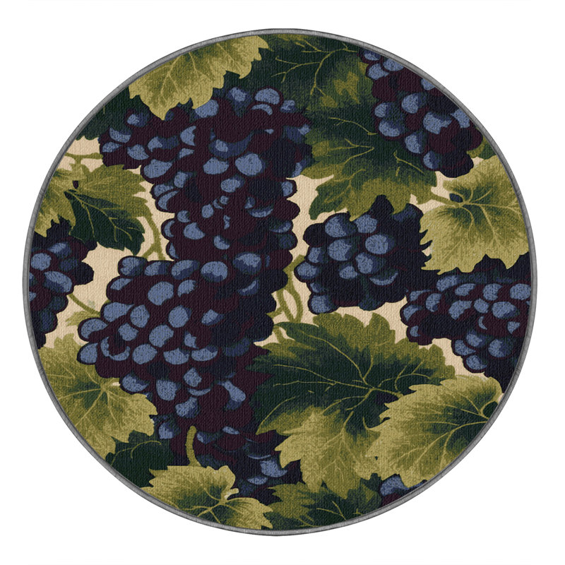  Tapis lavable raisin Muscat, Rond 4 pi