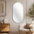 Silver 20 X 33 Inch Metal Oval  Mirror