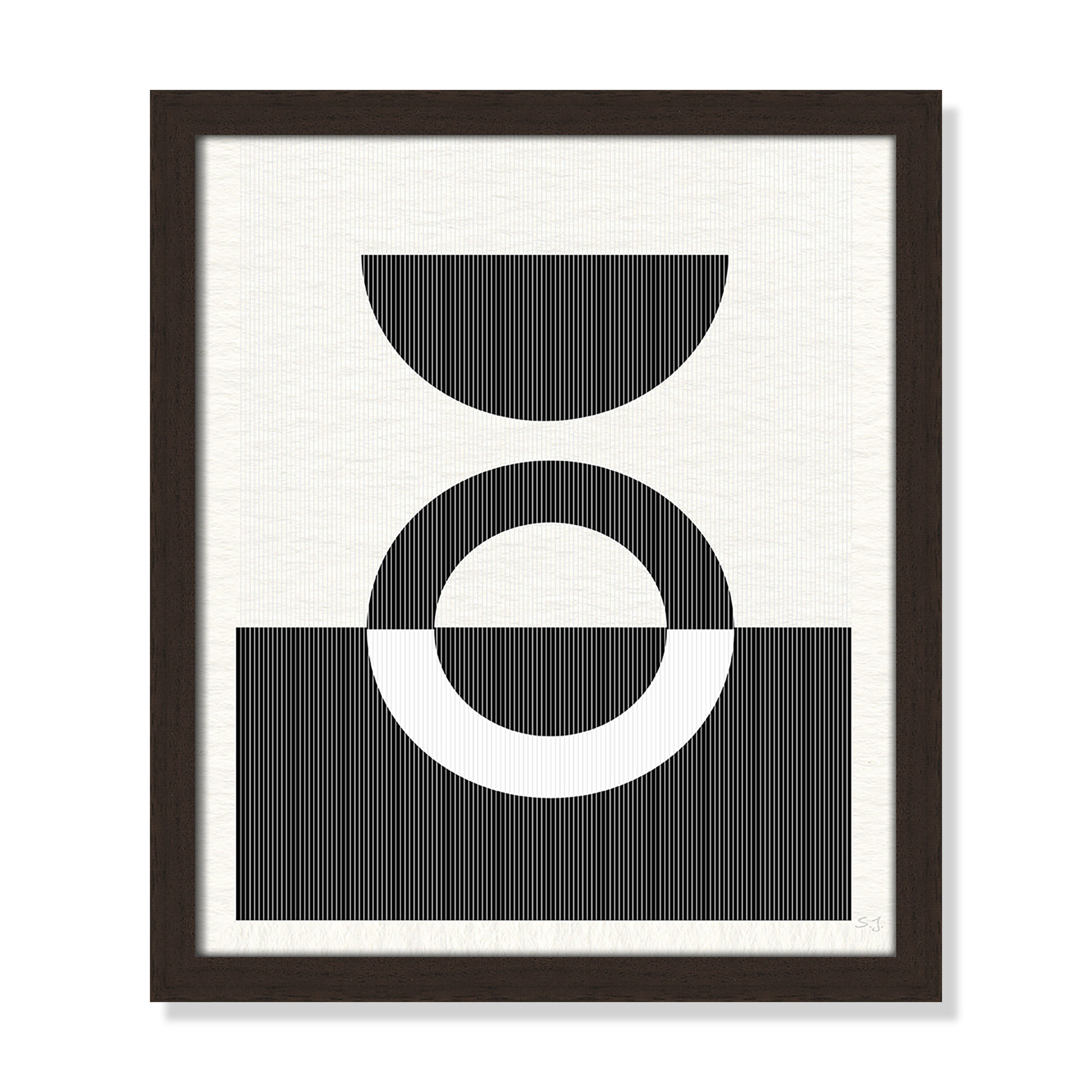 Eclipse III, Open Grain Walnut Framed, 15" H x 13" W x 0.75" D
