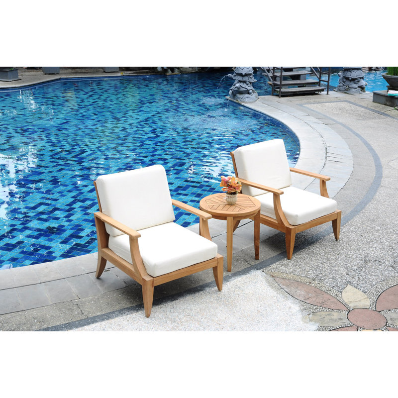 Lagos Outdoor 3 - Piece Teak Conversation Set