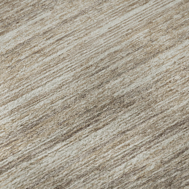 Tapis taupe Prisco lavable à la machine de qualité supérieure, Rectangle 5 pi x 7 pi 6 po