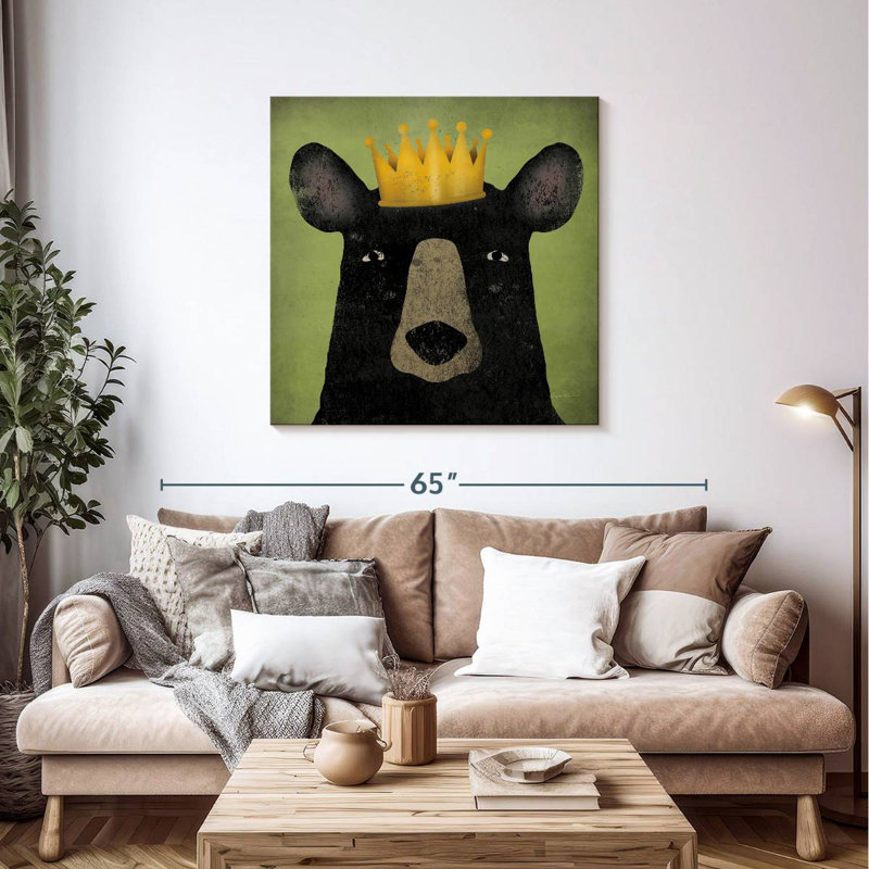 Brampt The Black Bear With Crown, 39" H x 39" W
