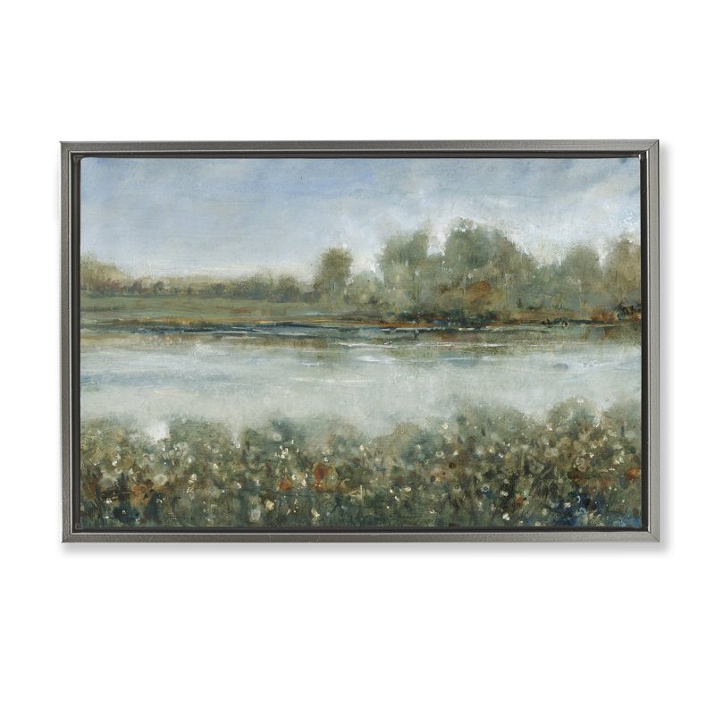 Toile flottante encadrée «River» par Tim Otoole, Cadre flottant gris lustré, H 21 po x l 31 po