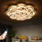 Kalylah 32in LED Flower Tiered Chandelier with Crystal Accent Variable Flush Mount Crystal Chandelier 
