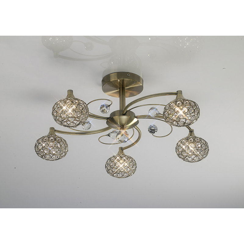 Eckhoff 5 - Light Unique/Statement Chandelier, Antique Brass