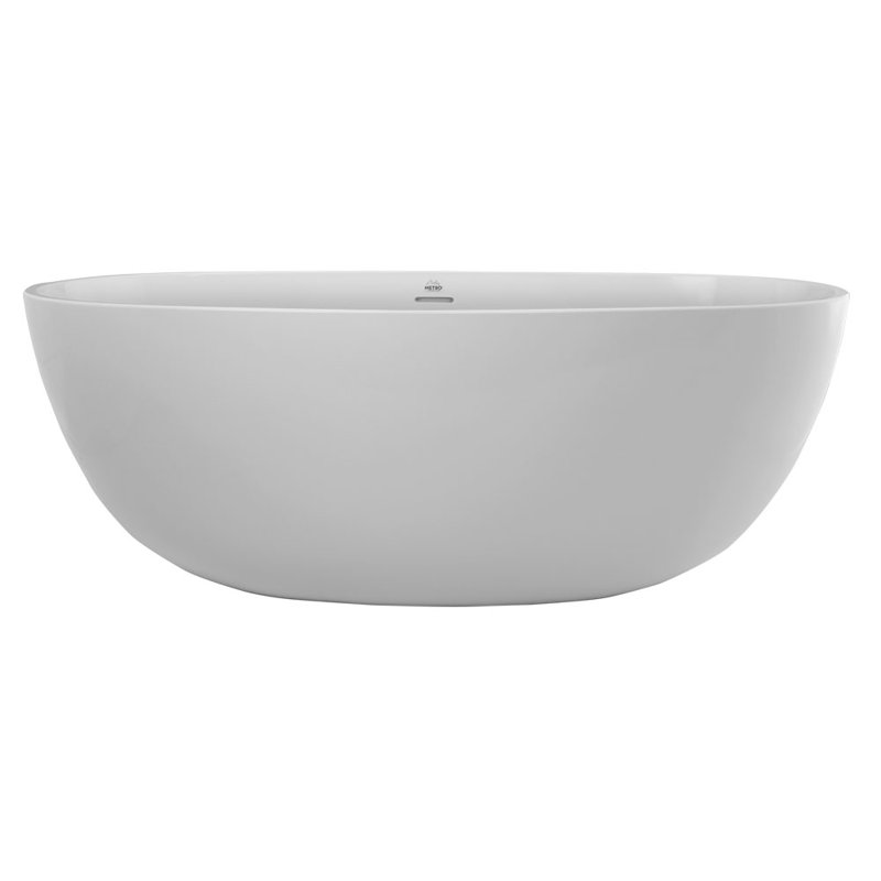 Alamo 66'' L Soaking Bathtub, Satin Brass, Matte White
