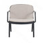 Fauteuil club d'extérieur en PP, structure noire avec coussin beige, ensemble de 2