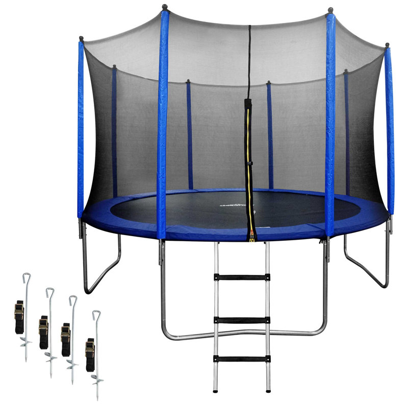 Dellonda 244cm Round Backyard Trampoline with Safety Enclosure