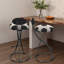 Ensemble de 2 tabourets de bar en velours avec structure en métal, siège rembourré à imprimé football et repose-pieds réglables-95074064