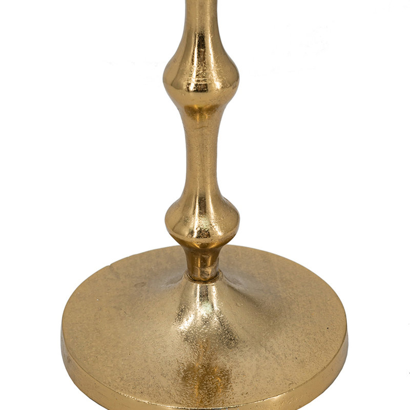 Ensemble de 3 porte-bougies effilés en aluminium avec accents de perles, bronze