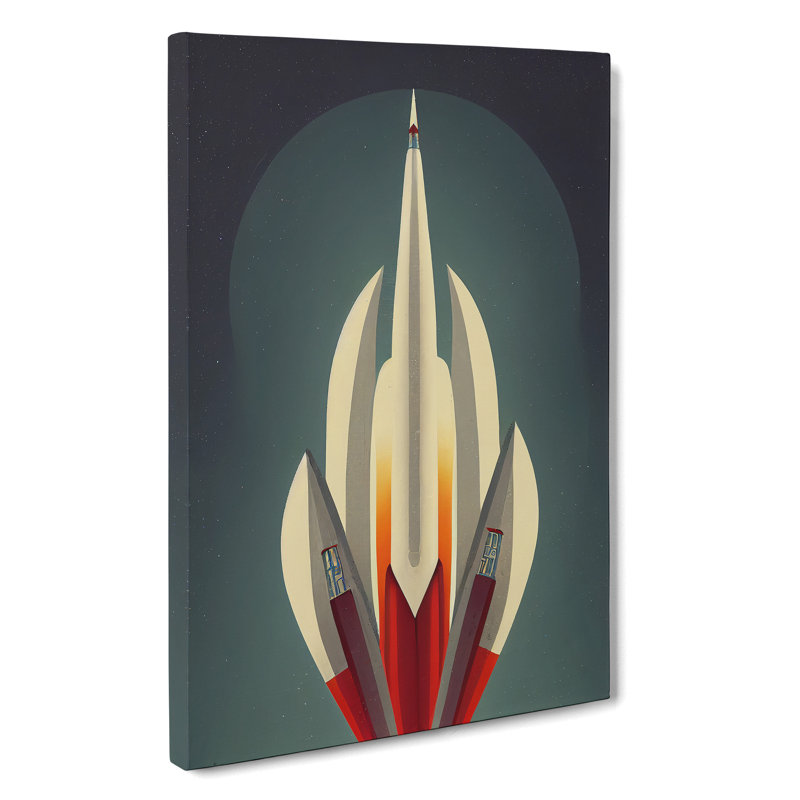 An Unbeatable Spaceship Rocket - Wall Art, 50cm H x 35cm W x 3cm D, Wrapped Canvas