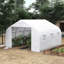Walk-in Greenhouse 12 x 10 x 7, construction en acier galvanisé, blanc, avec porte grillagée pour la protection des plantes grand 12 pi x 10 pi 7 pi, acier, ventilation florissante