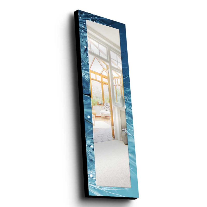 Élégant miroir décoratif avec cadre 100% bois de pin, 15,7 po x 47,2 po | Miroir en verre véritable (épaisseur: 0,2 pouce) | Peinture sur tissu élégante | Idéal pour le salon, la chambre à coucher et le vestibule