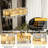 Maeanna 16-Light Dimmable Modern Gold Rectangle Chandelier with Crystal Accents for Kitchen Island Dining Room