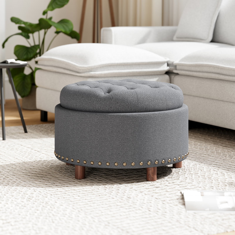 Rangement rembourré surdimensionné de 25 po Ottman, Gris foncé