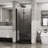 36" X 72" Bi-Fold Frameless Shower Door, 1/4" Tempered Glass Pivot Swing Panel With Adjustable Width, Chrome/Matte Black Finish (Left/Right Install)-125243945