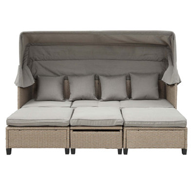 Indrani Wicker Patio Daybed with Cushions