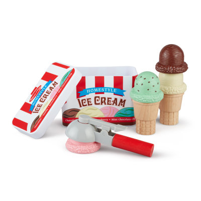 Scoop and Stack Ice Cream Cone Play Food Set