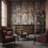 Abstract Pattern Wallpaper Industrial Rustic Wall Mural