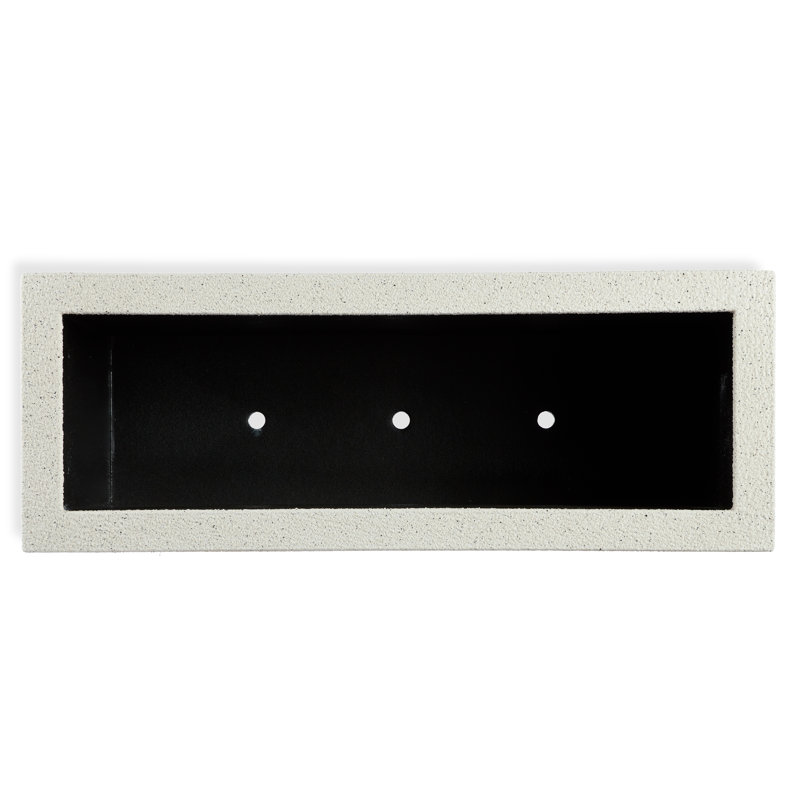 Milan Tall Polymer Box, 12"H x 46"W x 17"D, Greige