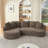 Modern Curved L-Shape Luxury Sectional Oversized Sofa: Minimalist Design, Comfy Sleeper Couch For Living Room, Apartment & Reception Spaces,No Assembly Required-1740545552