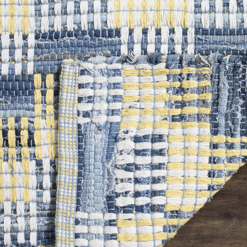 Alberta Hand Woven Cotton Abstract Rug, Rectangle 6' x 9'