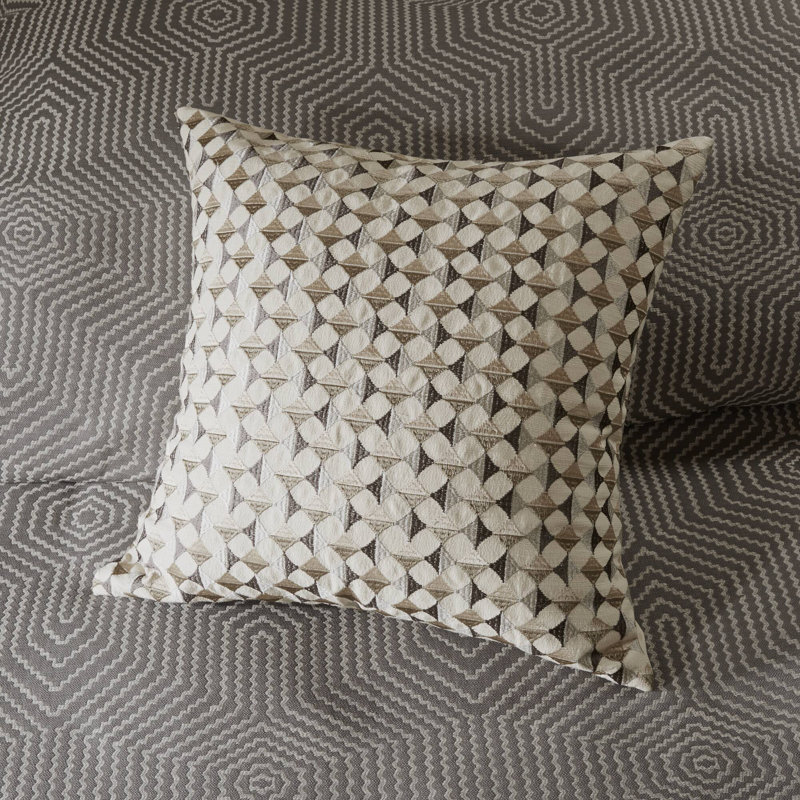 Shades of Grey Textured Comforter Set, Queen Comforter + 7 Additional Pieces