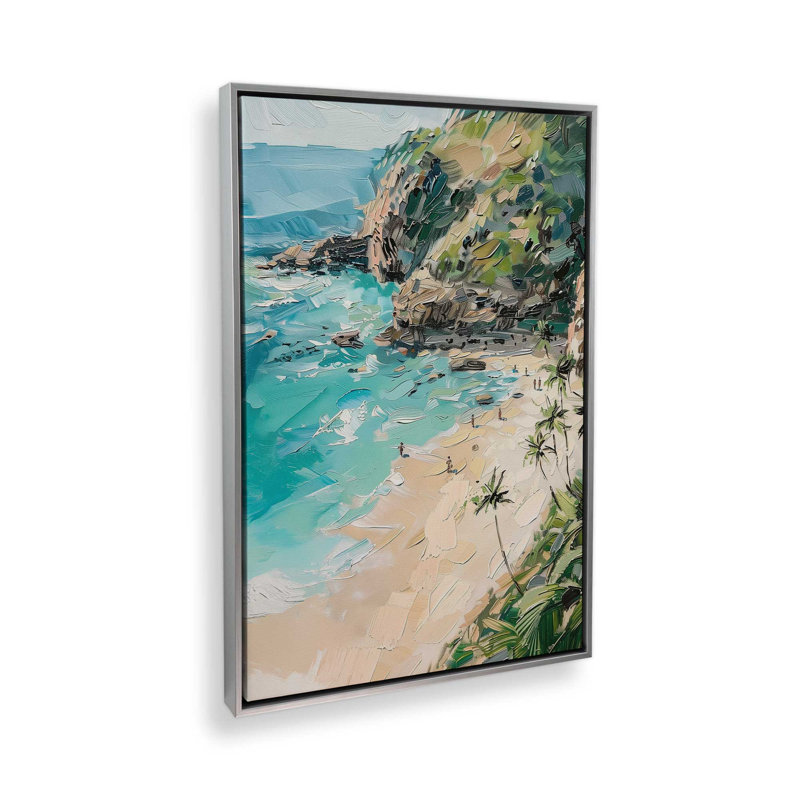 Reproduction d'art sur toile Costa Sereno II, 12 po x 18 po, Cadre flottant en chrome poli