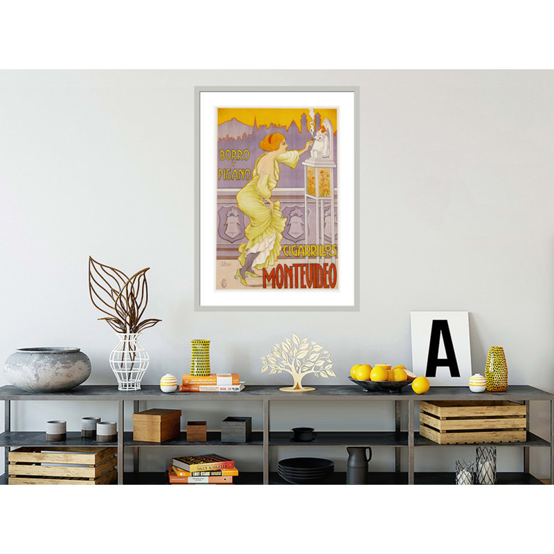 «Montevideo Cigarrillos» par J. Borro, reproduction sur toile, 41.5" H x 30.35" W