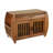  Brown Bamboo Shoe Storage Bench with Side Shelves & Hidden Seat Compartment – Entryway Bench for Several Pairs of Shoes, Lift-Top Cushion, Grille Doors-677634832