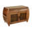 5-Pair Capacity Red-Brown Bamboo Shoe Bench with Hidden Storage
