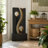 Modern Zen Freestanding Waterfall Fountain with Dual Cutouts & Warm LED Lights, Weatherproof Stone-Effect Outdoor Floor Fountain