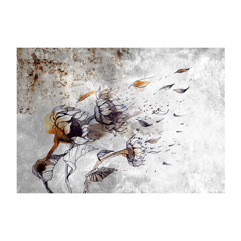 Recall sunflowers Semi-Gloss Paste the Wall Mural, 280cm H x 400cm W x 0.02cm D
