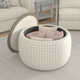 Icarus Upholstered Storage Ottoman with Wood Top